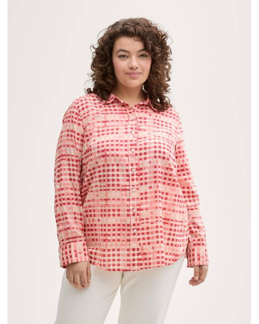Tom Tailor Pink TOM TAILOR Langarmbluse Plus Size
