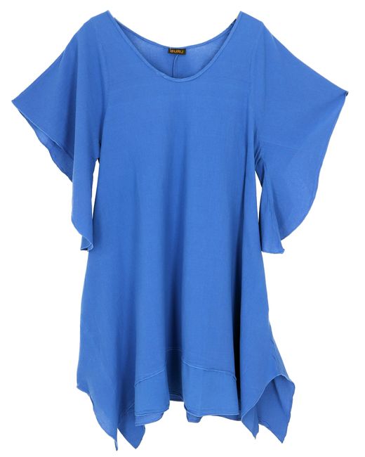 Guru-Shop Blue Midikleid Plus Size Kleid, Hängerchen, Lagenlook,..
