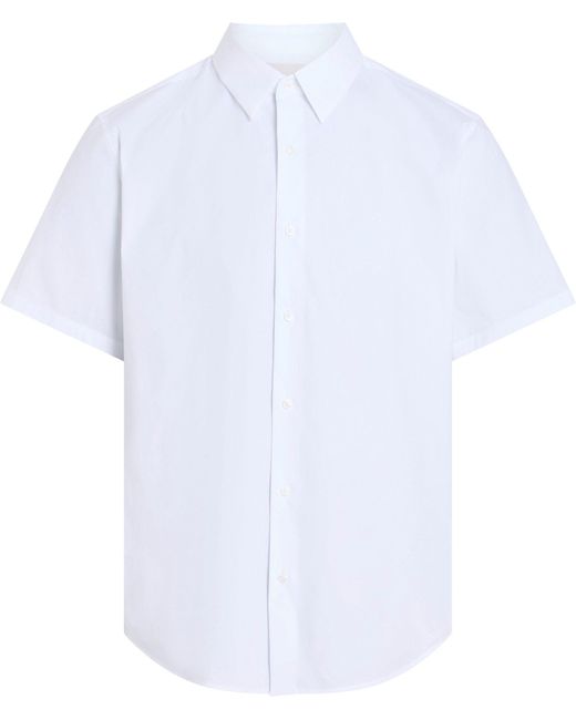 Calvin Klein Kurzarmhemd SS SOLID STRETCH CLASSIC SHIRT in Unifarbe in White für Herren