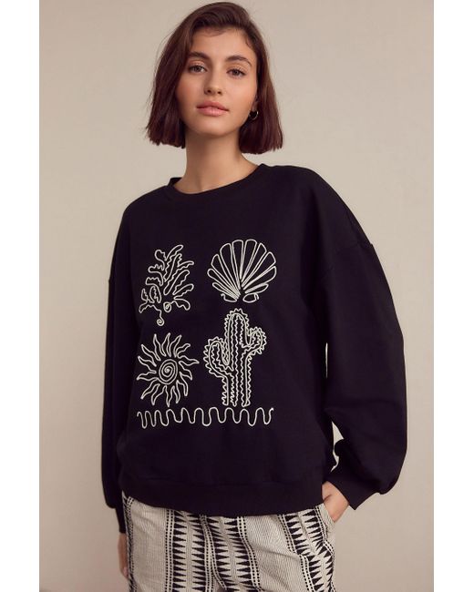 Next Blue Strickpullover Cornelli-Sweatshirt (1-tlg)
