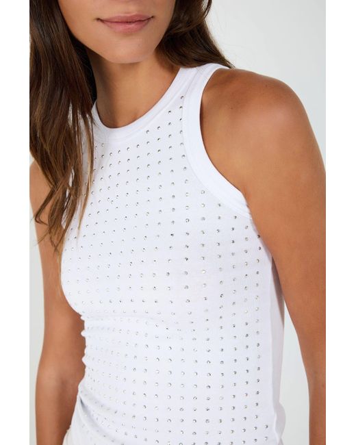 No Matter What White Tanktop Weicher Stein Detailliertes Komfort Tank