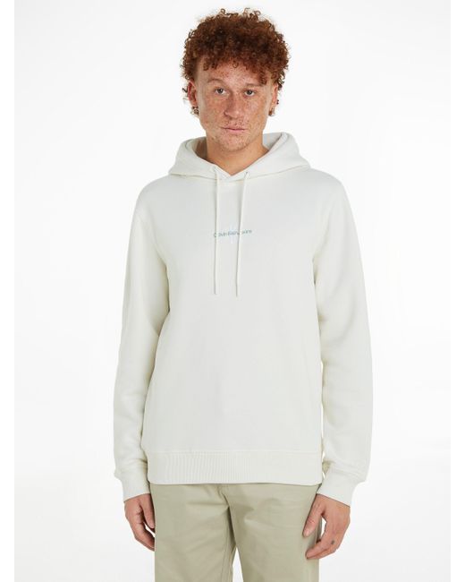 Calvin Klein Kapuzensweatshirt MONOLOGO HOODIE mit Logoschriftzug in White für Herren