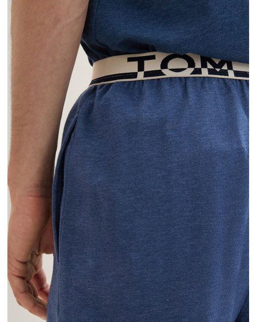 Tom Tailor Schlafhose Schmale Pyjamahose in Melange-Optik in Blue für Herren