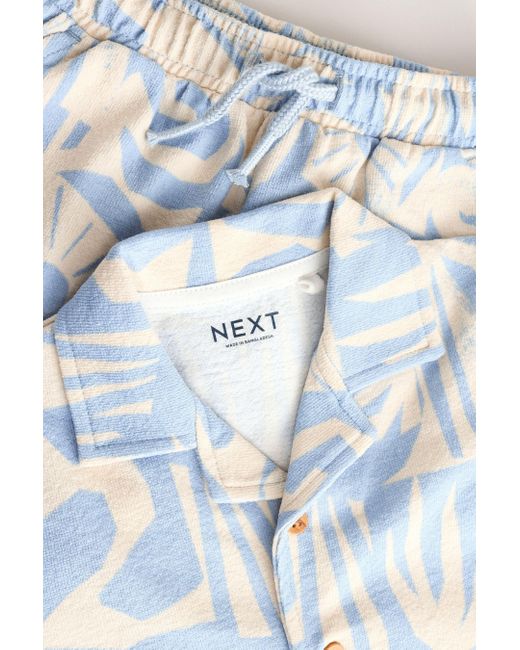 Next T-Shirt & Kurzarmhemd und Shorts aus 100 % Baumwolle, Set (2-tlg) in Blue für Herren