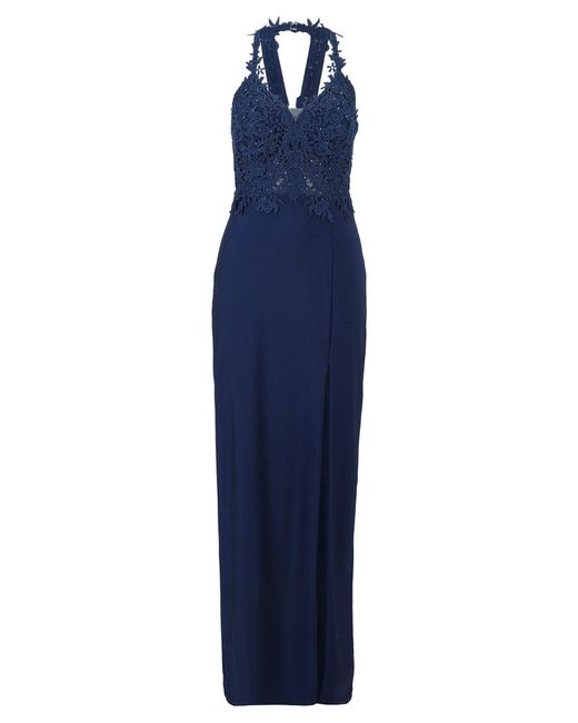 Vera Mont Blue Abendkleid Kleid Lang ohne Arm