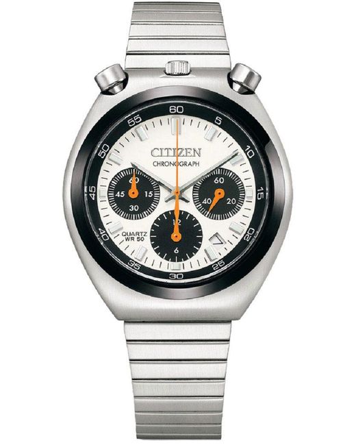 Citizen Uhr, Chronograph aus Edelstahl- Weißes Zifferblatt in Gray für Herren