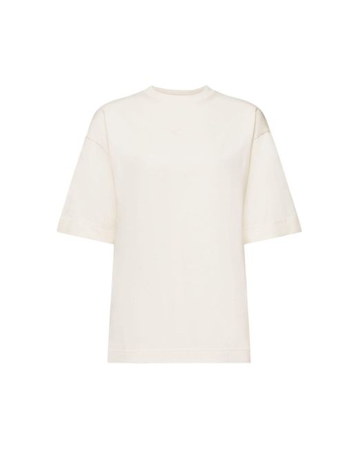 Esprit White Logo-T-Shirt aus Baumwolljersey (1-tlg)