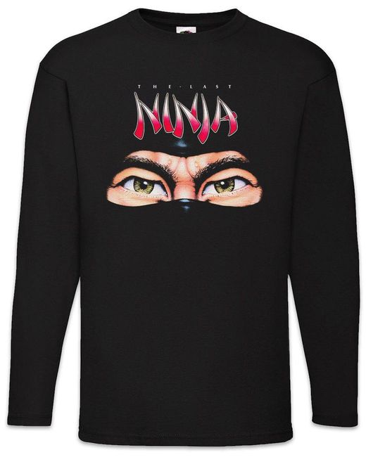 Urban Backwoods Langarmshirt The Last Ninja Langarm T-Shirt Commodore Game Retro C64 Nerd Spiel in Black für Herren
