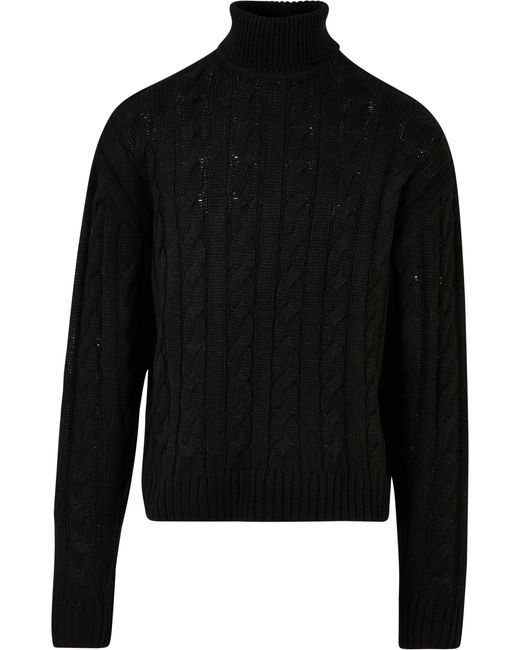 Urban Classics Rundhalspullover Boxy Roll Neck Sweater (1-tlg) in Black für Herren