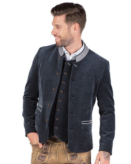 Spieth & Wensky Trachtenjanker Cordjanker in Blue für Herren