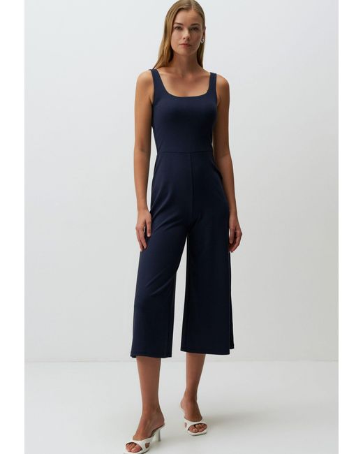 Jimmy Key Blue Klassisch Jumpsuit mit quadratischem Ausschnitt Träger