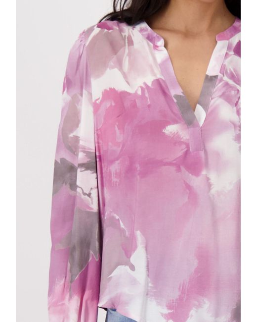 Monari Purple Schlupfbluse mit allover Blumendruck