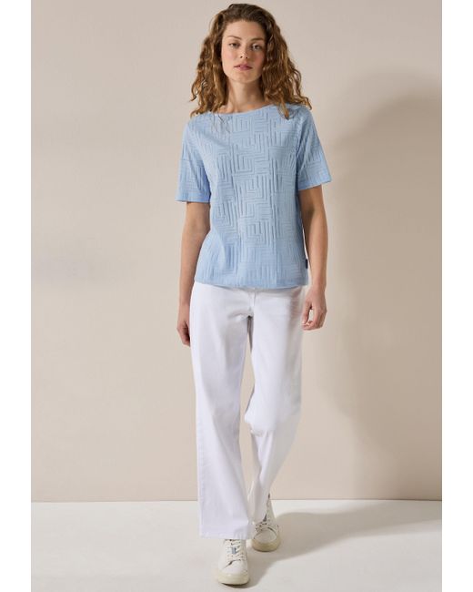 Cecil Blue T-Shirt mit U-Boot-Ausschnitt