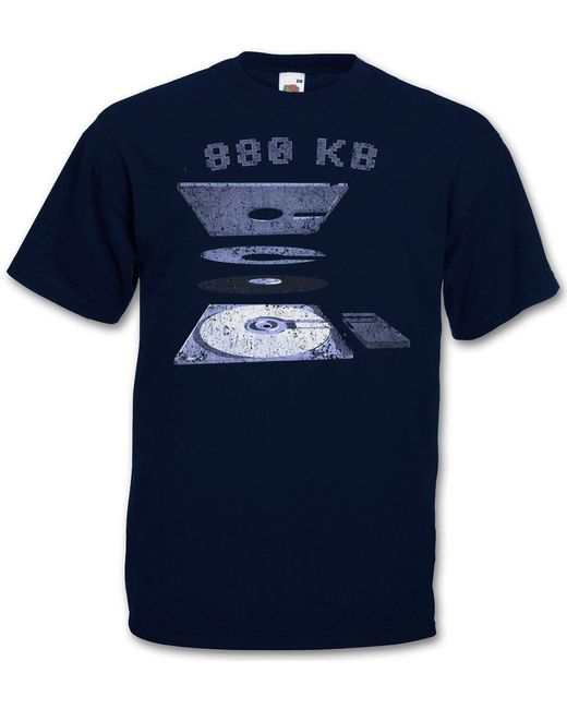 Urban Backwoods Print- Explosion 3.5 Floppy Disk T-Shirt Retro Computer Commodore PC in Blue für Herren