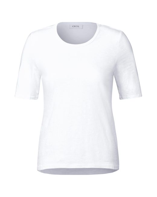 Cecil White T-Shirt aus reiner Baumwolle