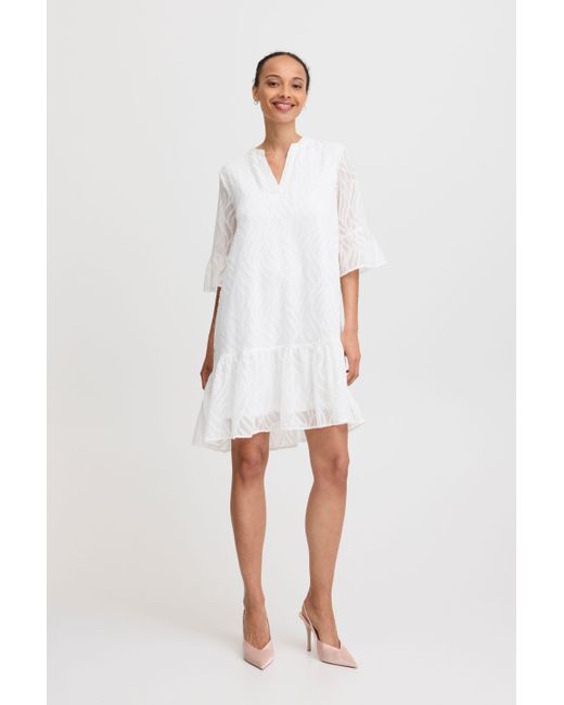 B.Young White A-Linien-Kleid BYFRIKKE VNECK DRESS