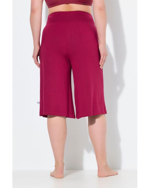 Ulla Popken Pink Shorts Bermuda weites gerades Bein Elastikbund