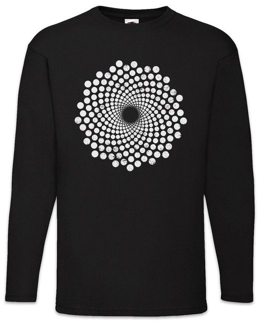 Urban Backwoods Langarmshirt Spiral Dots Langarm T-Shirt Punkte Magic Kreis Kreisel Spirale Hypnose in Black für Herren