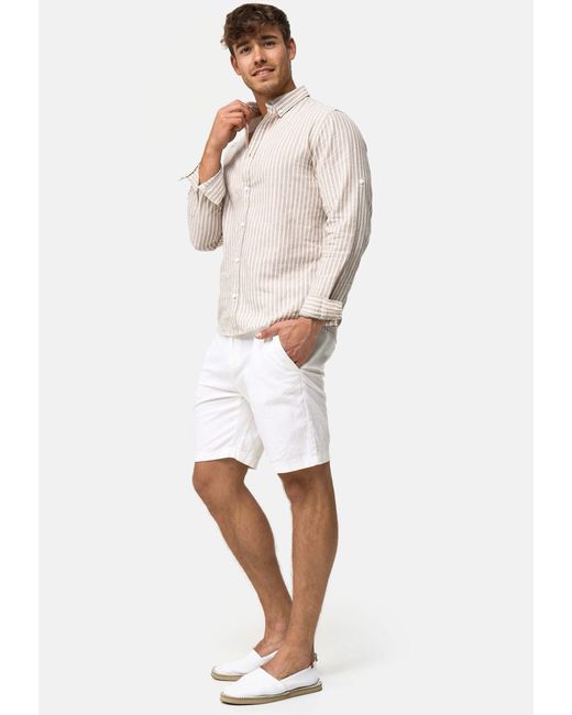 INDICODE Langarmhemd Brayden in White für Herren