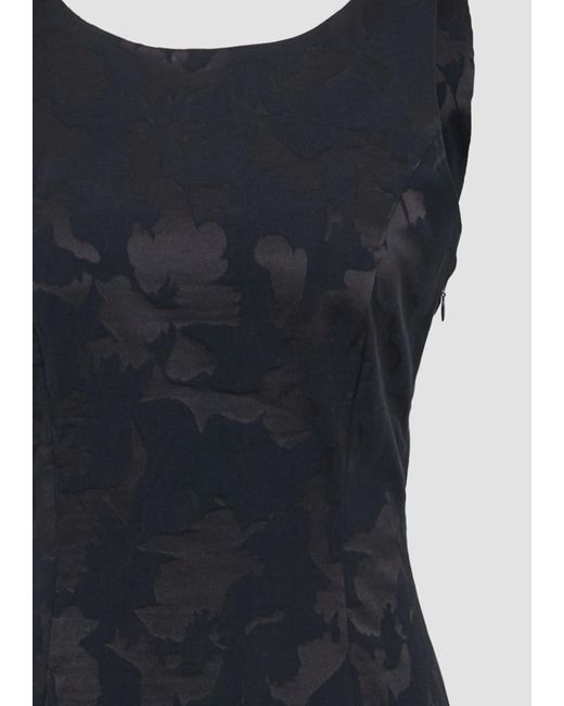 Comma, White Maxikleid Antailliertes Kleid aus Jacquard mit U-Boot-Ausschnitt