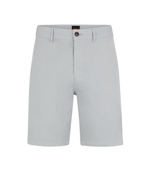 Boss Stoffhose Chino-slim-Shorts 10248647 01, Light/Pastel Grey in Gray für Herren