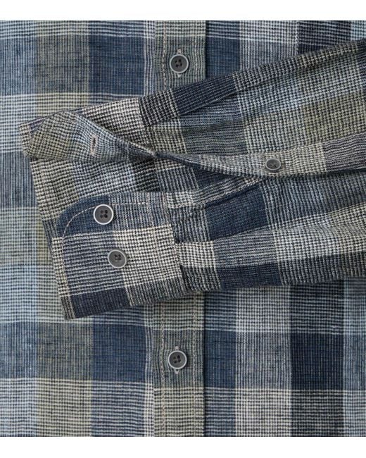 CASA MODA Leinenhemd kariert in Blue für Herren