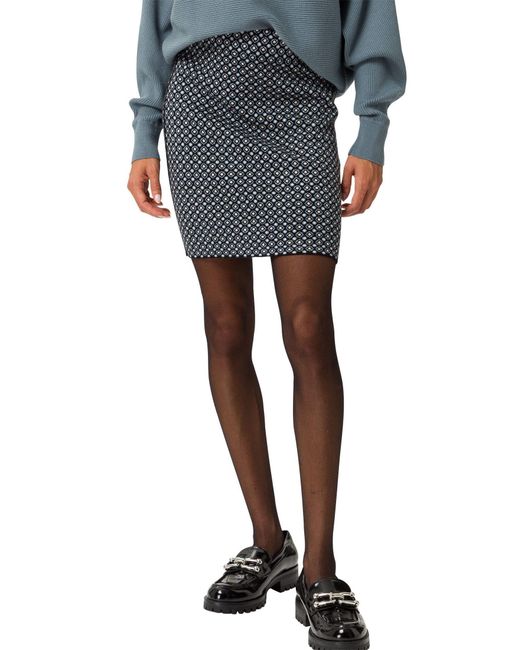 Zero Blue Minirock Strickrock mit grafischem Muster Plain/ohne Details