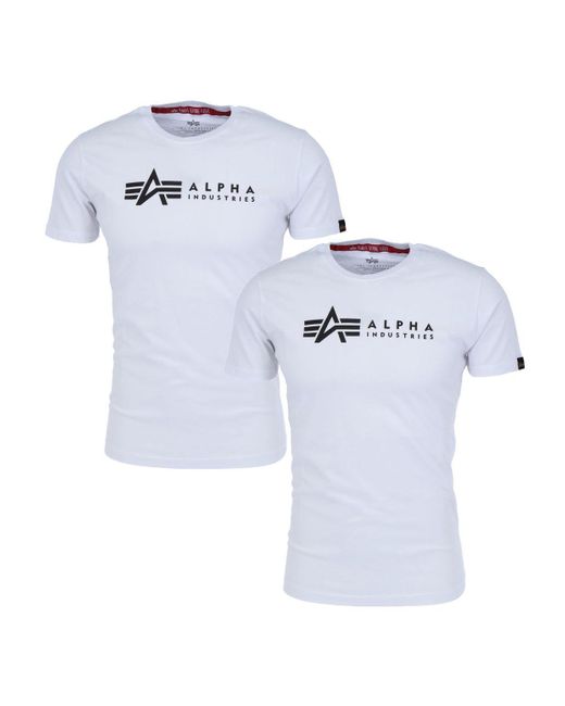 Alpha Industries Industries Print-Shirt Alpha Label T Pack (2-tlg) in Blue für Herren