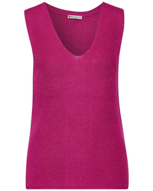 Street One Pink Strickpullover knitted rib top