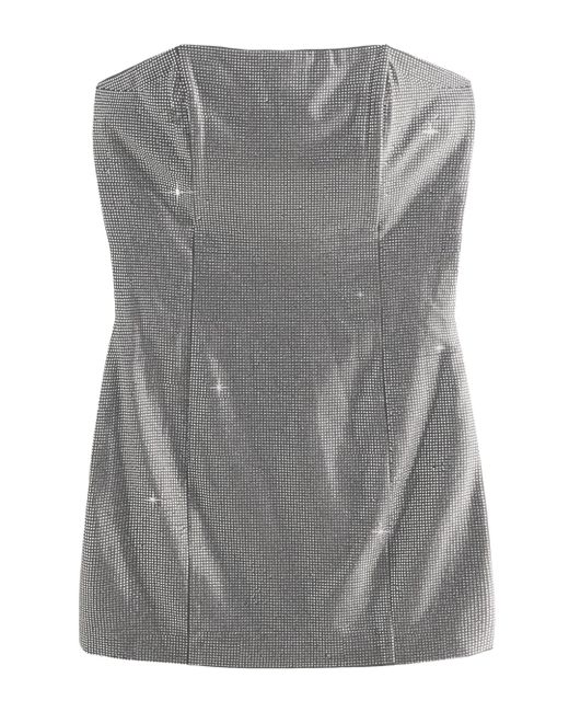 Next Gray Bandeaukleid Funkelndes Bandeau-Minikleid mit Strass (1-tlg)