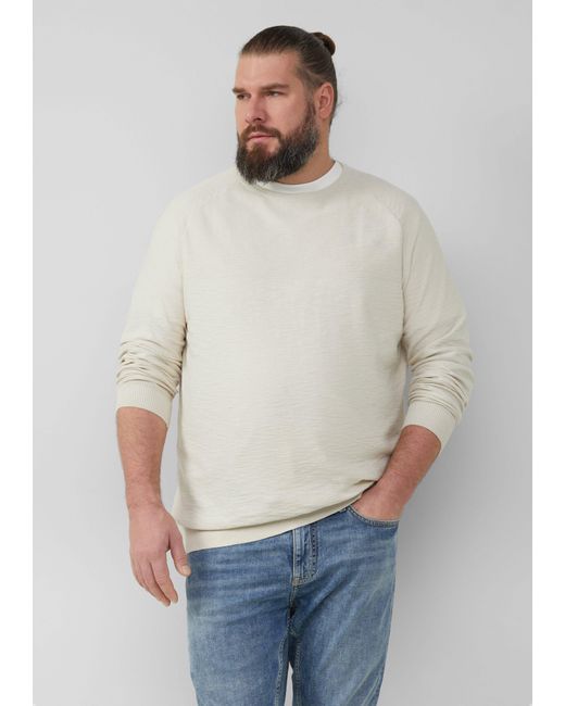 S.oliver Baumwoll-Strickpullover im Mustermix in Natural für Herren