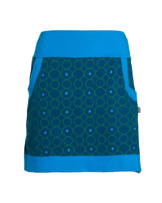 Vishes Blue Minirock A-Line Baumwolle Kreise elastischer Bund