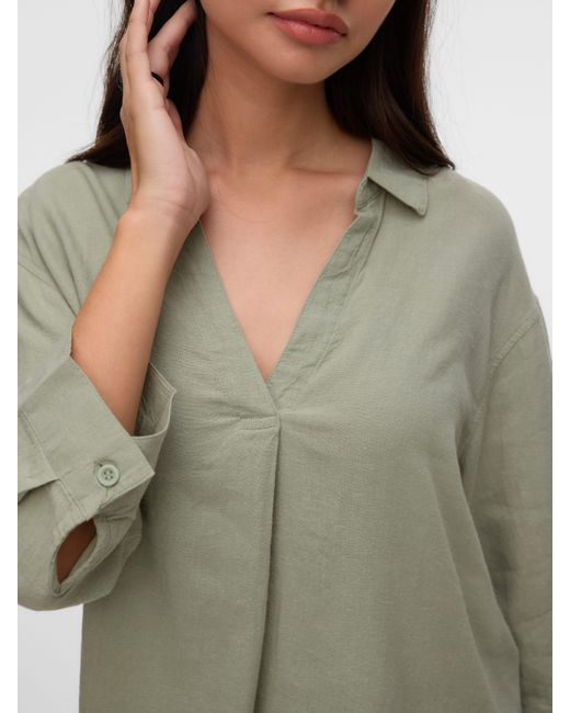 Vero Moda Natural Shirtbluse VMLINN 3/4 TOP WVN GA NOOS