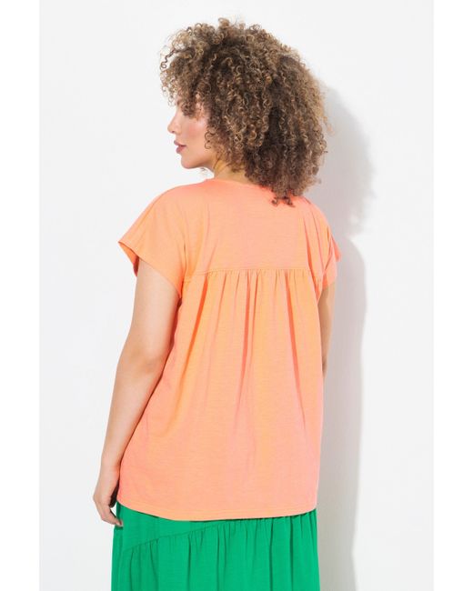 Ulla Popken Green T-Shirt Schmetterling Oversized V-Ausschnitt