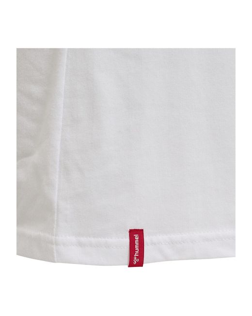 Hummel White HmlRED Basic T-Shirt Kurzarm-Shirts Baumwolle