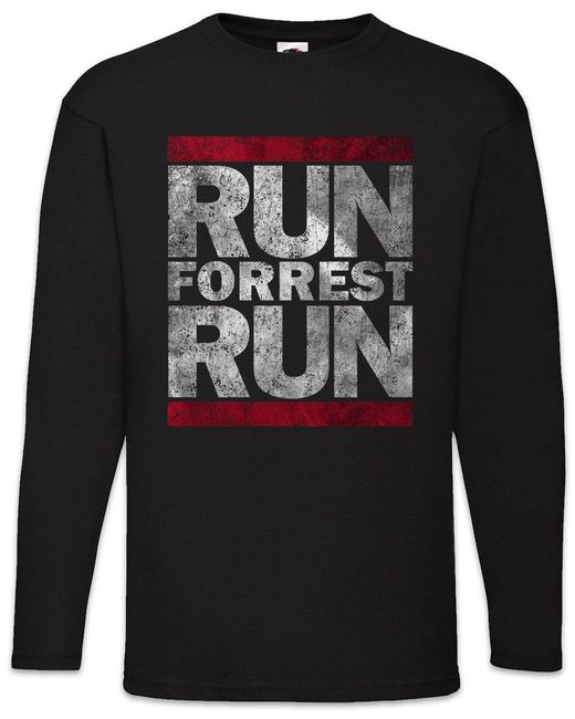 Urban Backwoods Langarmshirt Run Langarm T-Shirt Forrest Lauf Gump Movie DMC in Black für Herren