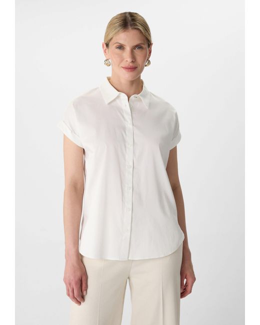 Comma, White Kurzarmbluse Bluse