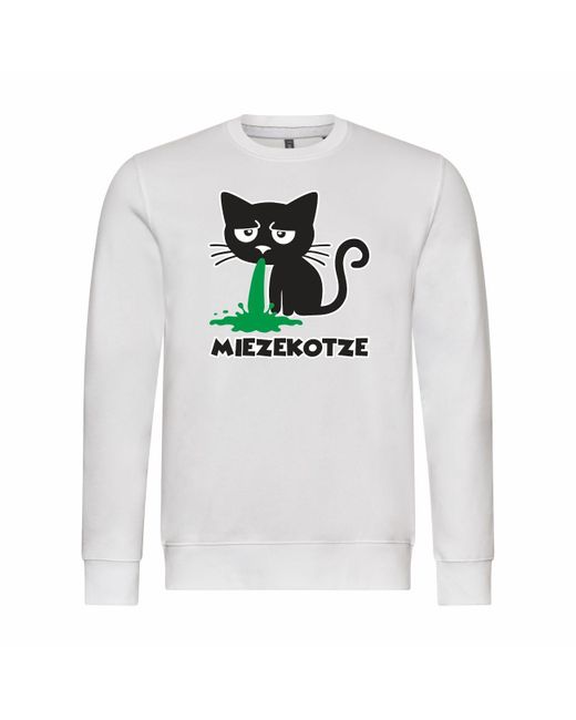 deinshirt Rundhalspullover Pullover Miezekotze Mit Print Motiv, Grafik in Gray für Herren