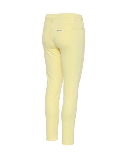Christian MATERNE Yellow Push-up-Jeans Stretch-Hose figurbetont mit Taschenpaspelierung