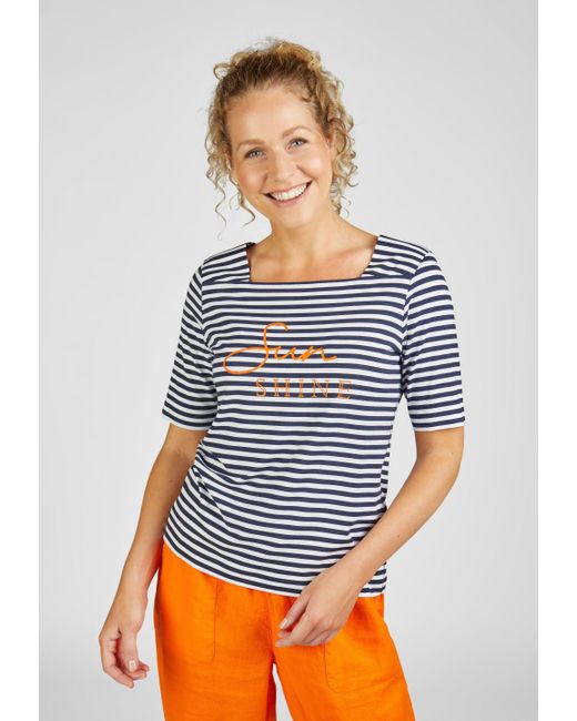Rabe Orange - Kurzarmshirt - Maritimes T-Shirt mit Wording - Sunset Bay