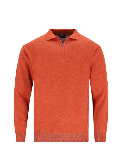 Hajo Langarm-Poloshirt kratzfreier Pullover mit Polokragen in Brown für Herren
