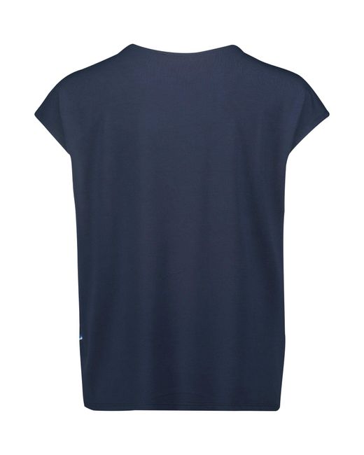 BETTY&CO Blue T-Shirt mit Webbesatz (1-tlg) Materialmix