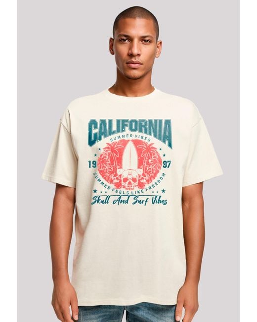 F4NT4STIC Shirt California skull summer vibes Premium Qualität in White für Herren