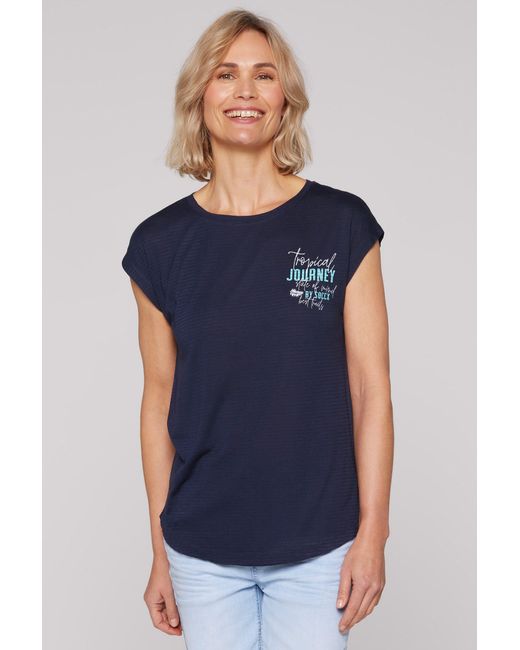 SOCCX Blue Rundhalsshirt mit überschnittenen Schultern