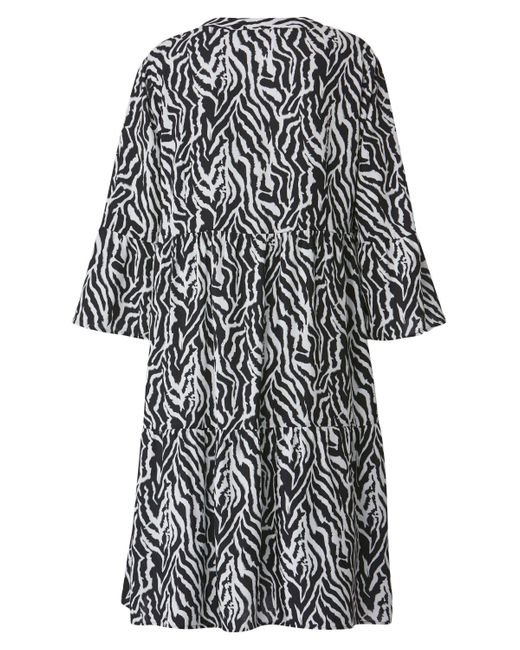 Angel of Style Gray Sommerkleid Kleid A-Line Animal-Muster Tunika-Ausschnitt