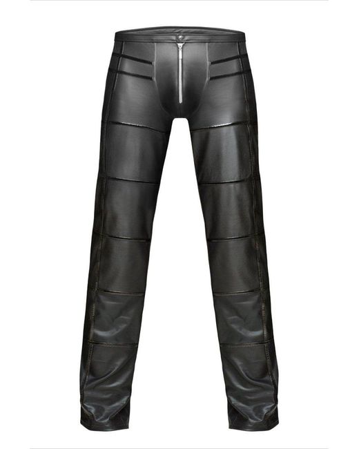 NOIR HANDMADE Black Lederimitathose Schwarze lange Hose H021