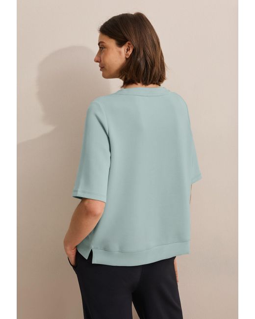 Cecil Green Sweatshirt kurzarm, mit U-Boot-Ausschnitt