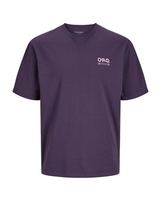 Jack & Jones T-Shirt JORCANON TEE SS CREW NECK STYD in Purple für Herren