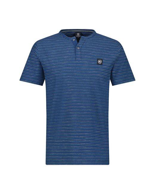 Lerros Henleyshirt Serafino-Shirt, gestreift in Blue für Herren
