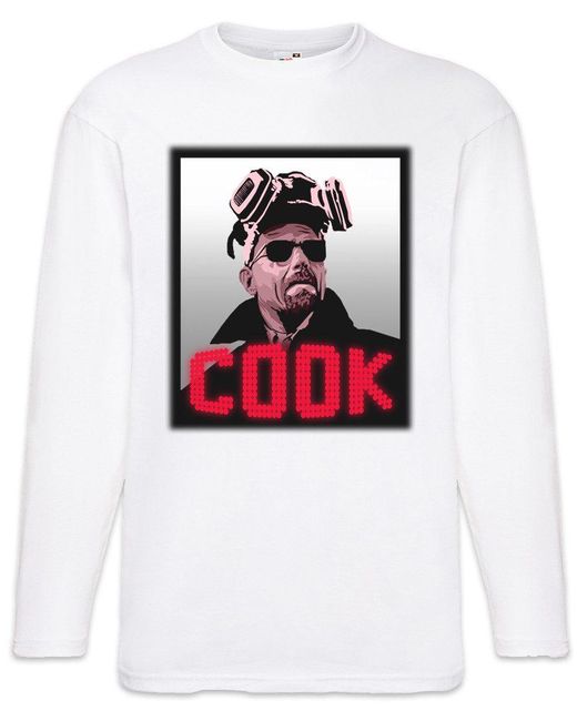 Urban Backwoods Langarmshirt Cook Langarm T-Shirt Walter Breaking White Ehrmantraut Bad Crystal in Red für Herren